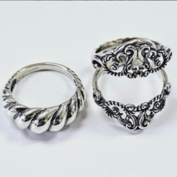 Carolyn Pollack Relios Sterling Silver Ring Set Size 9 - Picture 4 of 6